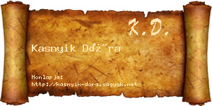 Kasnyik Dóra névjegykártya